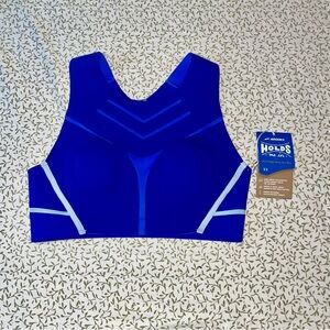 83$ Brooks Sz XS Dare High Neck Blue Sports Bra NEW